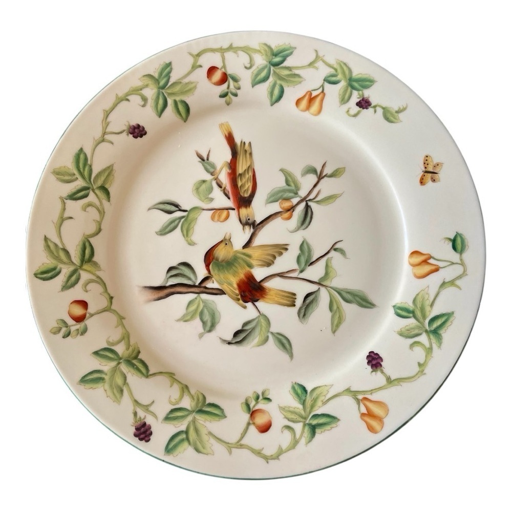 Andrea by Sadek Decorative Plate, “Birds in the Garden”, Vintage, Green …